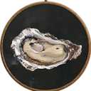 Oysters Round Frames for Art, Waterproof Vintage Oyster Boho Wall Hanging, Abstract Seashell Prints Kitchen Wall Art Decorations with Hook, for Home Bathroom Living Room Bedroom, 11