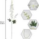 White Delphinium Artificial Flowers,8PCS Long Stem Silk Larkspur Flowers 33.5'' Faux Delphinium Stems for Tall Vase Home Wedding Table Decor(White)
