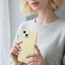 2 x Compatible with iPhone 15 Plus Case & iPhone 14 Plus Case, with Polka Dot Aesthetics Design Simple Case for Women Girl, Cute Fashion Soft TPU Slim Protection Phone Case - Yellow