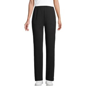 Lands' End Women's Relaxed Fit Sport Knit High Rise Pants - Soft Cotton Pull-On with Elastic Waist, Size XL
