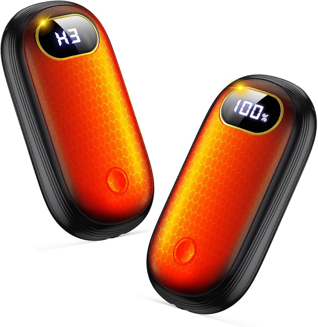 Hand Warmers Rechargeable, 14000mAh Electric Hand Warmer 2 Pack Dual-Sided Heating 17Hrs Warmth Max 131 USB-C Portable Pocket Heater for Raynauds, Hunting, Golf, Camping