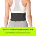 Ultra Thin Back Brace for Lower Back, Breathable Lightweight Back Brace for Women & Men, Adjustable Back Support Brace for Lower Back Pain Relief, Sciatica, Scoliosis, Herniated Disc (Black, Large)