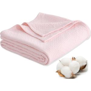 Premium 100% Cotton Blanket All-Season Soft Breathable Bed Blanket for Twin Size Lightweight Stylish Textured Throw for Bed Giftable Cozy Bedding