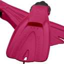 SCUBAPRO GO Travel Scuba Fin for Snorkeling, Scuba Diving and Swimming, Pink Scuba Fin with Black Bungee Open Heel Strap, X-Small/Small