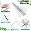 Reginary Pack Clear Wedding Umbrellas Bulk Transparent Auto Open Stick Windproof Waterproof Large Canopy Umbrella with White European J Hook Handle for Wedding Bride Groom Photography Golf, 60 pieces