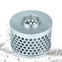 Tujoe 2 Inch Round Hole Suction Strainer Filter Carbon Steel Plated Npt Thread Hose Water Pump Inlet Strainer for Remove Debris Trash Reduces Solids Entering
