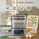 AMZBABYCHEF 4-in-1 Baby Bottle Steamer and Dryer, Electric Steamer with Fast Drying, Universal Fit for All Bottles, LED Touch Screen & Auto Shut-Off Protection (Grey)
