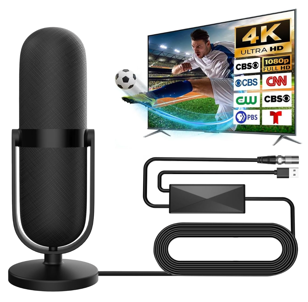 2025 TV Antenna Indoor - Digital HDTV Antenna 980+ Miles Range 360 Reception for Smart TVs, 4K 1080p - Indoor Outdoor With 26ft Coax Cable
