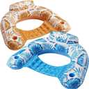 Jasonwell Inflatable Pool Float Chair - 2 Pack Pool Floaties Chair Floats Loungers for Swimming Pools Floating Lounger with Cup Holders Toy Party Floaties for Adults, L