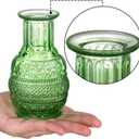 Coloch Set of 10 Colored Bud Vases, Assorted Small Glass Flower Vases Vintage Carved Floral Vase Single Bud Vase in Bulk for Centerpieces, Parties, Wedding Decoration, Office, Home