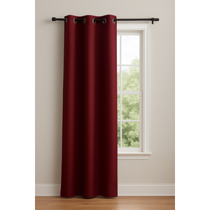 Burgundy Grommet Curtain Panel – 1 Pack, 54 x 50 Inches – Elegant Light-Blocking Window Treatment for Living Room, Bedroom, or Office