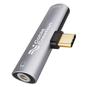 CableCreation USB C to 3.5mm Headphone and Charger Adapter, 2 in 1 Type-C to 3.5mm Audio Hi-Res with PD Fast Charge, USB C to Aux with Charging Dongle for iPhone 16 15 Pro Max, Galaxy 24+, Pixel, iPad