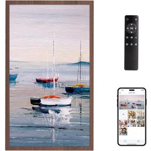 Dragon Touch Large Digital Picture Frame 21.5 inch Screen WiFi Digital Photo Frame Display, 32GB Storage, Auto-Rotate, Share Photos via App, Email, Cloud, Classic 21Not Touchscreen (Walnut)