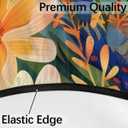 Dragonfly Outdoor Round Tablecloth with Umbrella Hole, Circle Fitted Tablecloths with Elastic 36"-44" Waterproof Oil-Proof Round Outdoor Tablecloth Patio Table Cover for Picnic Camping Party