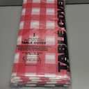 12 Pack Plastic Checkered Tablecloth, 54 x 108 Inch Disposable Waterproof Picnic Table Cover for Camping Outdoor, Rectangle Party Table Cover for Party Picnic Farm Birthday Wedding (Red, Black)