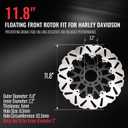 Taskboim Floating Brake Rotor Discs Front 11.8inch 1pcs Fit for Harley Davidson, Road Glide Street Glide 08-13, Dyna Fat Bob 08-17, Touring Road King 08-20, Motorcycle Rotor 2cr13 Stainless Steel