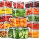 28 Pieces Food Storage Containers with Lids EXTRA LARGE Freezer Containers for Food BPA-Free Meat Fruit Vegetables Plastic Containers with lids Storage Airtight Leak-Proof Food Boxes for Kitchen (14 pack)