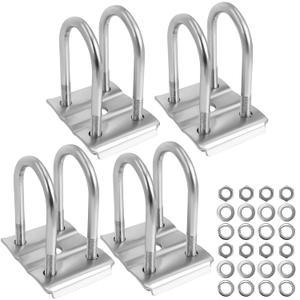 Trailer U Bolt Kit for 3500 lbs Trailer Axle, 2-3/8" Round Axle, 6-1/4" Long, 1/2 Diameter, Trailer Leaf Spring U Bolt Kit by MCCKLE (2 Pack)