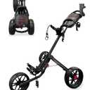 Caddytek CaddyLite 15.3 V2 Golf Push Cart - Lightweight Foldable Aluminum Cart with EVA Wheels, Foot Brake, Adjustable Handle, Umbrella Holder, Drink Holder, Scorecard Holder, One Size