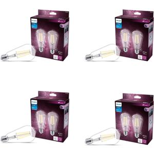 PHILIPS LED Vintage Flicker-Free Clear Spiral ST19 Bulb - Bright White 3000K - 60W- 800 Lumen - E26 Base - Dimmable - Eye Comfort Technology 6 Count  (Daylight (5000k))