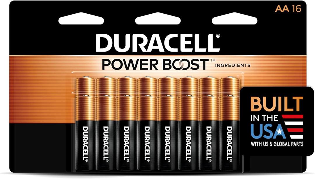 Duracell Coppertop AA Batteries with Power Boost Ingredients, 16 Count (Pack of 1) Long-lasting Alkaline Double AA Battery for Household and Office Devices