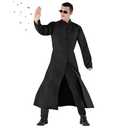 Morph Spy Assassin Costume Black Tailcoat With Glasses Included Halloween Costumes For Men Spy Costume XL