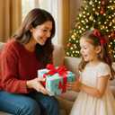 WERNNSAI Christmas Tree Wrapping Paper - 1 Roll 17x 33 ft Christmas Gift Wrap Paper Reversible Snowflake Wrapping Supply Red Green Holiday Gift Wrap for Kids Family Friends Xmas Winter Party