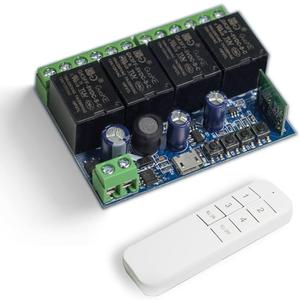 Ewelink WiFi Wireless Smart Relay Module USB 5v 4 Channel Inching Self-Lock Latched Dry Contact Remote Toggle Switch for Access Control, Garage Door,Home Automation, Compatible with Alexa Google Home