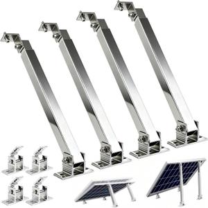 GCCSJ 2 Sets Solar Panel Mounting Brackets, 14-27 inch Adjustable Solar Panel Tilt Mount Brackets, Aluminum Alloy Solar Panel Mounting Kit Suitable for 100-450W Solar Panels for RV Roof Boat Camping