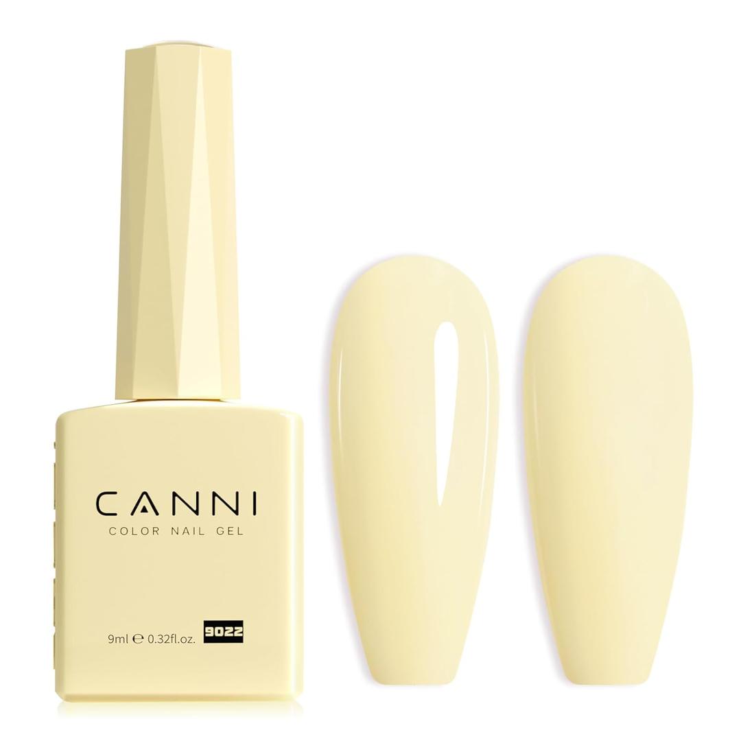 CANNI Pastel Yellow Gel Nail Polish, 1Pcs Pale Light Yellow Gel Polish Butter Neon Color High Gloss Soak Off U V Nail Manicure Salon DIY