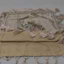 Loom and Mill Luxury Jacquard Sofa Arm Covers 2 PCS, Elegant Floral Couch Armrest Cover with Tassels, Non-Slip Furniture Protector for Chair Sofa Recliners Couch Dogs Pets, Pearly Beige, 14x14in (Armrest Cover-2 Pieces 14x14 inch, Pearly Beige)