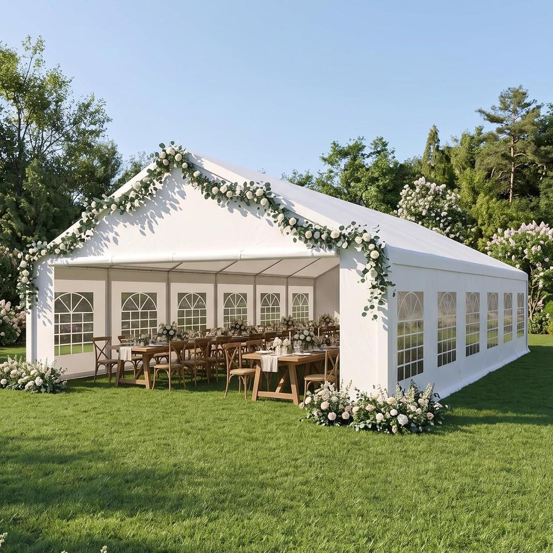 20x40 Party Tent Heavy Duty Outdoor Event Tent for Backyard White