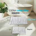 Large Stone Bath Mat - 32x20 Inch, Super Absorbent Diatomite Earth Extra Large Bath Mats for Bathroom, Quick Dry Non-Slip Foldable Stone Drying Mats for Kitchen & Bathtub (Light Gray Floral Decor)