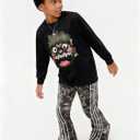 Toddler Baby Boy Clothes Cartoon Face Print Colour Blocking Sweatshirt + Sweatpants Outfits Set (7-8 Year)