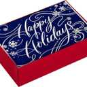 Hallmark Christmas Cards Boxed with Envelopes, Happy Holidays (40 Blue Holiday Cards)