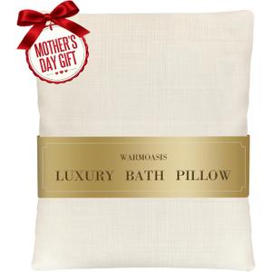 Luxury Bathtub Pillow,Gift for Mother's Day,Head,Neck & Back Support,Quick-Drying 5D Mesh Core,Adjustable Thickness Fits Any Bathtubs,Easy to Maintain,Beige