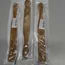 3 x Wooden Skinny Spurtle, 11 Bread Mixing Stirring Stick Spatula for Sourdough Starter, Wood Dough Whisk Flat Kitchen Spreading Cooking Tool Scraper Jar Spatula for Starter Baking Sour dough Gift