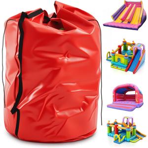 Large Bounce House Storage Bag with Handle 31 x 47 Inch Heavy Duty Waterproof Sand Bags for 14' x 14' Bounce House Portable Inflatable Castle Storage for Residential and Commercial Use, Red