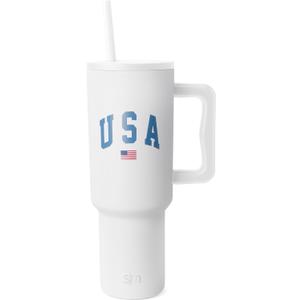 Simple Modern 40 oz Tumbler with Handle and Straw Lid | 4th of July Insulated Reusable Stainless Steel Water Bottle Travel Mug Cupholder Use | Gifts for Women Men Him Her | Trek Collection | USA