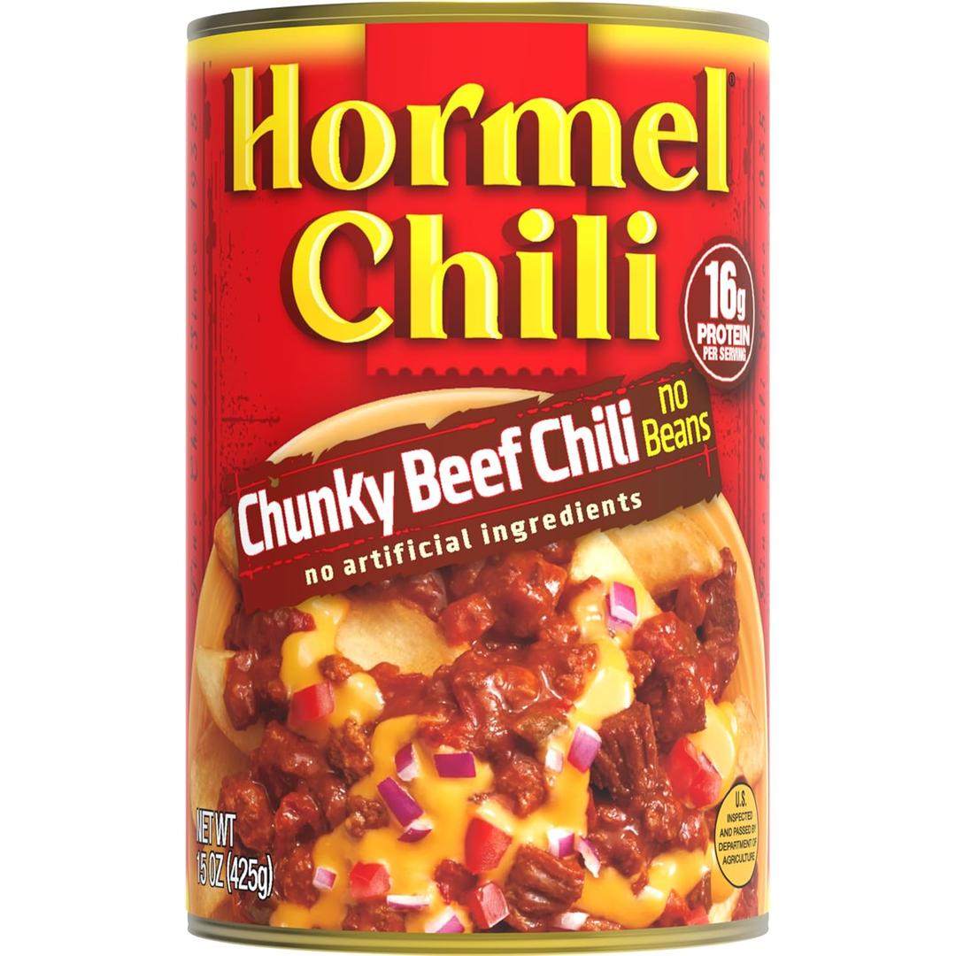 Hormel Chili Chunky Chili No Beans 12-Pack, 11.25 LB, Best By 08/2028