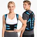 Back Brace Posture Corrector for Women and Men Upper Back Support for Neck, Shoulder & Back Pain Relief, and Better Scoliosis Hunchback Support, Comfortable Adjustable Spine Support for Office, Work and HomeBlack/Small)