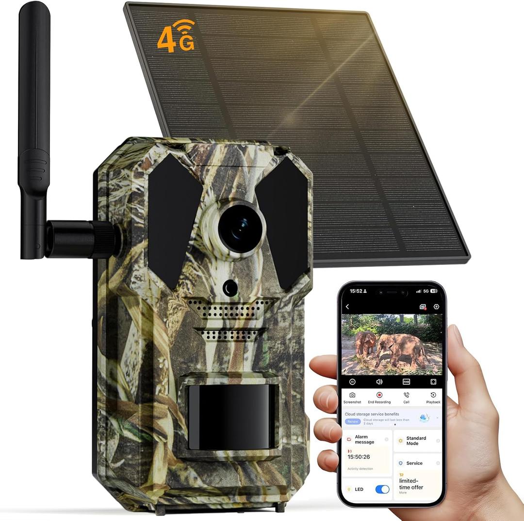 4G Cellular Trail Camera, No WiFi Needed, 0.2s Fast Trigger Speed, Full Color Night Vision & No Glow IR, IP65 Waterproof Deer Camera with Motion Detection. (Aqua)