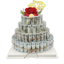 DTESL Gifting Cash Gift Boxes,Happy Birthday Day Money Gift Box,Money Flower Cake Fake Cake Gift Box，DIY Set Surprise Birthday Gift Box，for Birthday/Christmas/Valentine's Day Unique Gift (Four Tier)