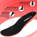 Riemot 2 Pairs Sports Insoles for Men, High Elasticity PU Cushioning Inserts with Arch Support and Heel Cup for Walking, Light Running, Sneakers & Running Shoes Black US10/ EU43