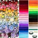 Peryiter 3600 Pcs 12 Inch Craft Pipe Cleaners Fluffy Chenille Stems Bulk with 50 Flower Stems 4 Tape and 350 Stamens for DIY Art Projects Creative Gift Wrapping Party Decorations (36 Colors)