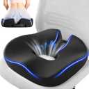 Donut Pillow Seat Cushion for Tailbone Pain Relief and Hemorrhoid  Memory Foam Ergonomic Office Chair Cushion for Home, Office, Car, Gaming, Pregnancy, Comfortable, Breathable, and Washable