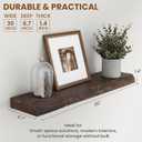 30 Inch Floating Shelves for Wall, Solid Elm Wood Live Edge Floating Shelves for Bedroom Living Room Bathroom, Wall Mounted Wooden Shelf with Invisible Bracket for Books Decor Storage, Walnut, Live Edge, 30"w, 2pack