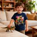 Funnycokid Toddler Boys Shirts Graphic T-Shirt Kids Short Sleeve Tees 2-6 Years (Blue)