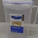 LocknLock Aqua Fridge Door Water Jug with Handle BPA Free Plastic Pitcher with Flip Top Lid Perfect for Making Teas and Juices, 2 Quarts, Clear (64 Ounces)