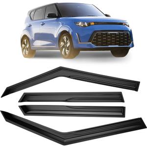 Tape-on Rain Guards Side Window Visor for Kia Soul 2020 2021 2022 2023 Vent Deflector 4 Pcs